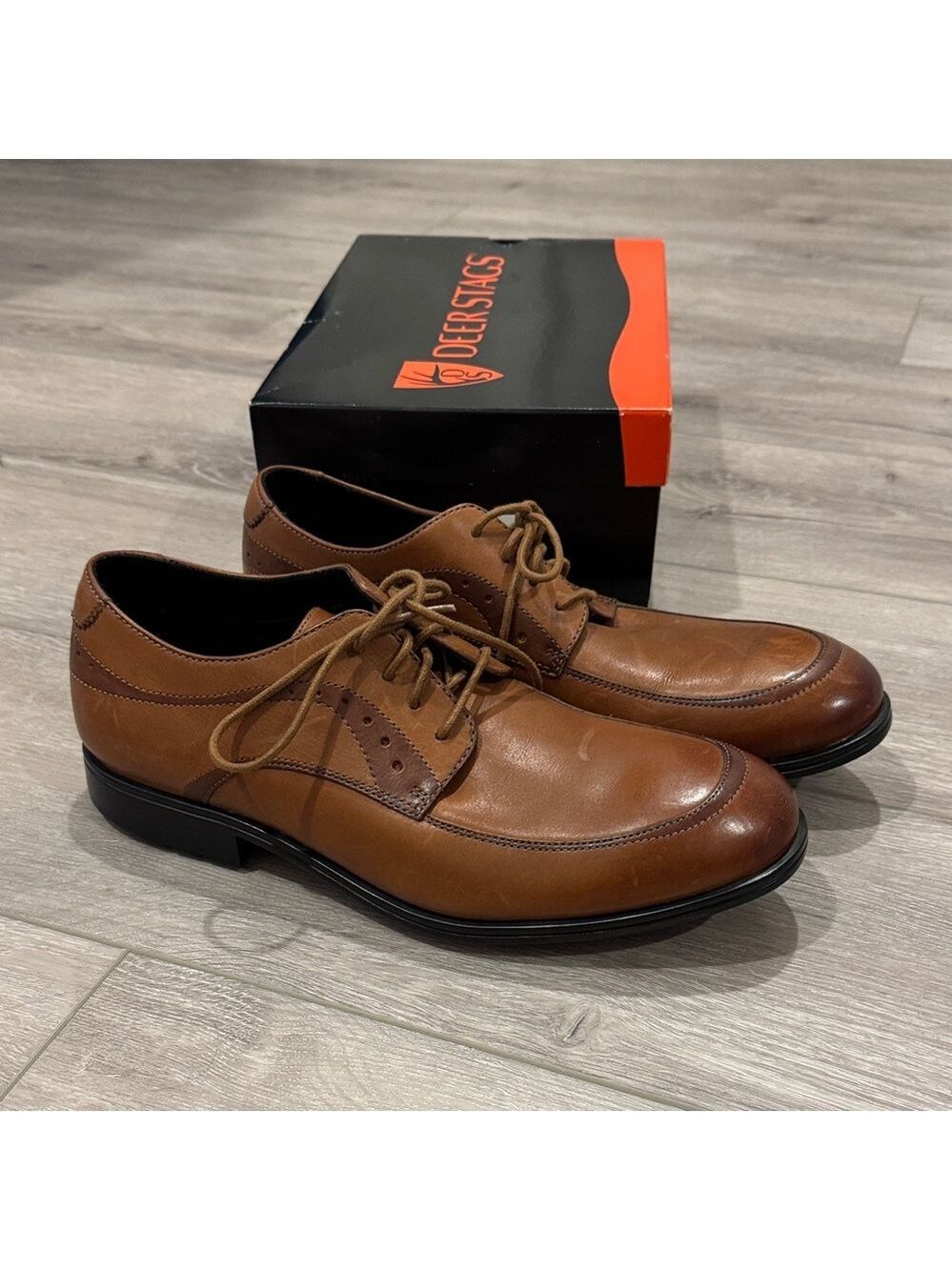 Deer Stags Tan Leather Oxfords - Picture 1 of 6